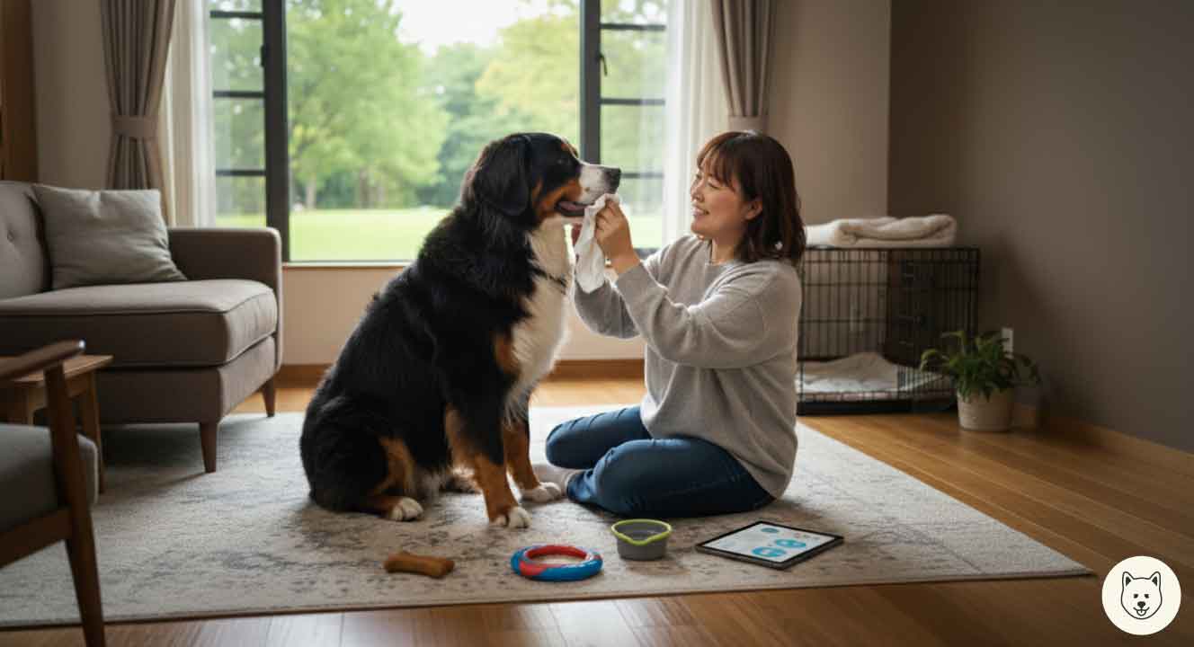 バーニーズマウンテンドッグのよだれと付き合う予防法