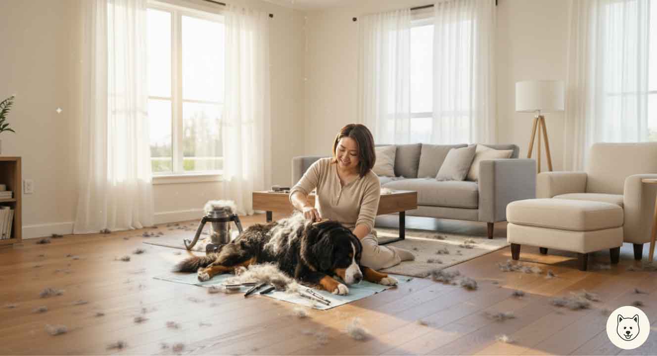 大量の抜け毛と被毛のカットについて