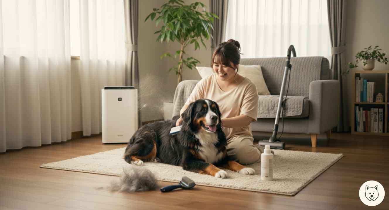 バーニーズマウンテンドッグの抜け毛と上手に付き合う