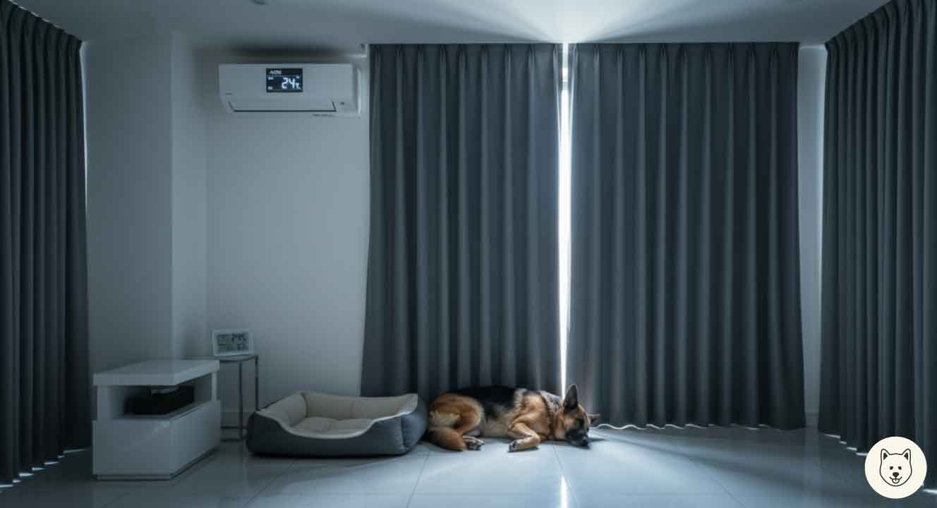 遮光カーテンで外気の影響を減らす