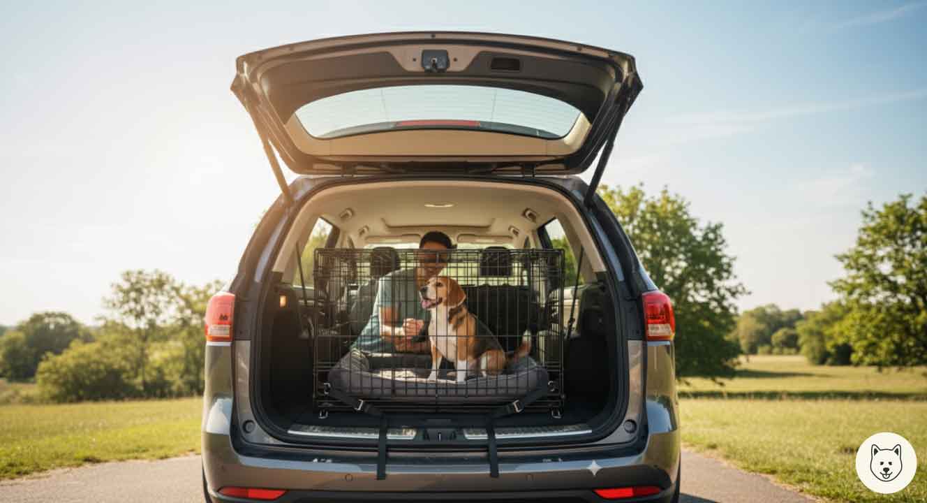 ケージを使った車内での固定方法