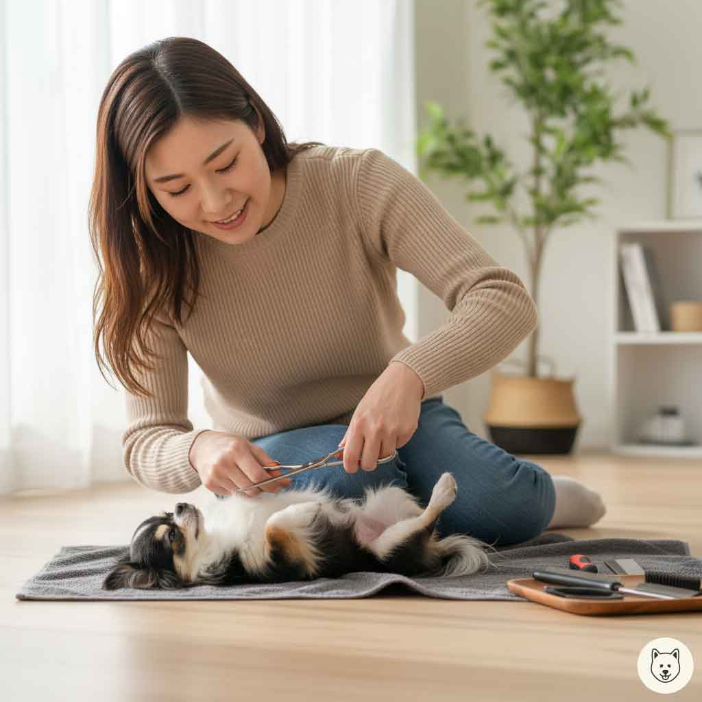 飾り毛の汚れ対策:お腹周りのカット