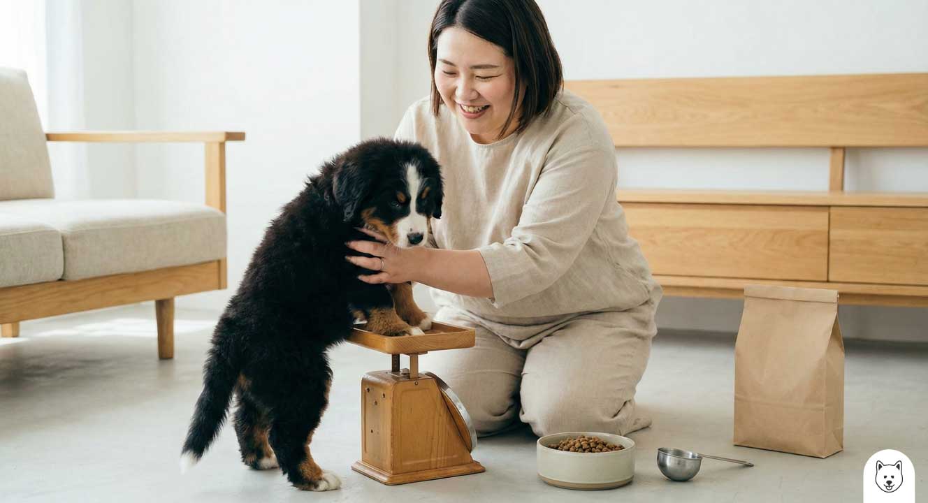 子犬期の成長を支える適切な餌の量と体重の推移