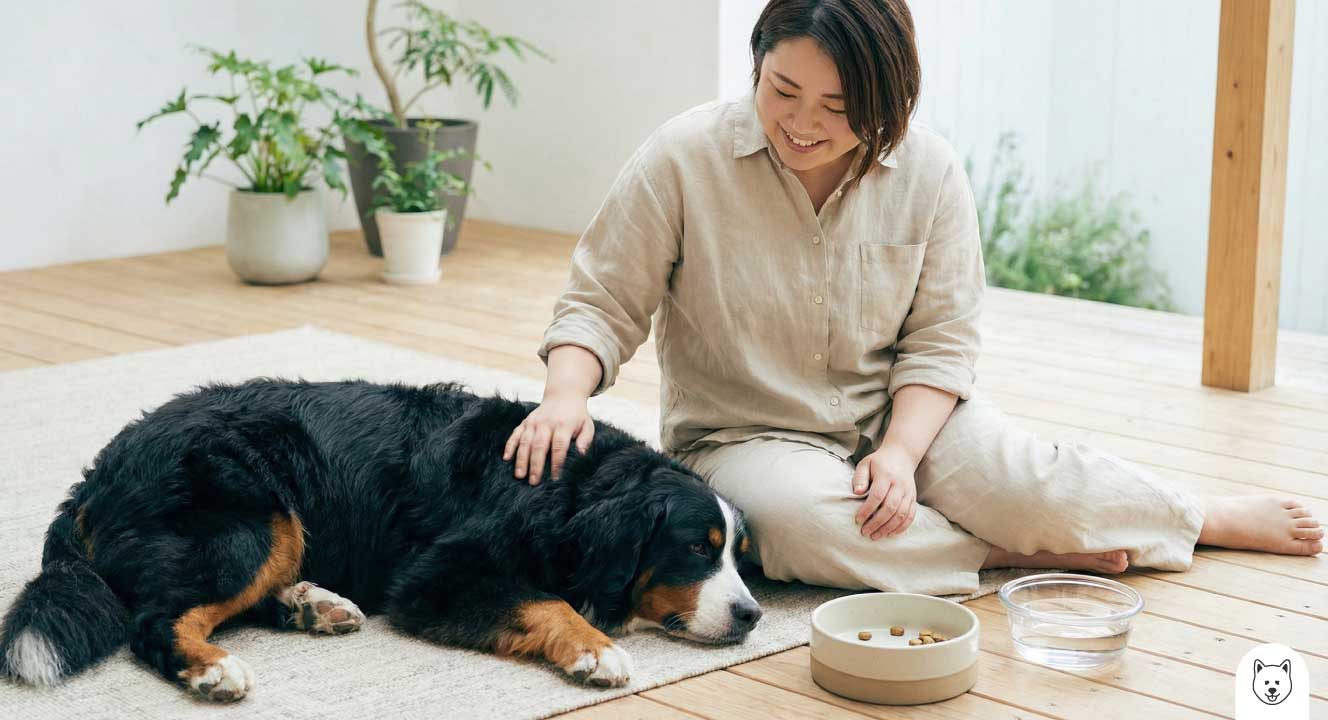 バーニーズマウンテンドッグの餌の量と病気予防の重要性