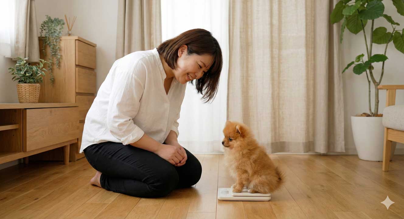ポメラニアンが3ヶ月で1kgの成長目安！成犬時の体重予測とケア