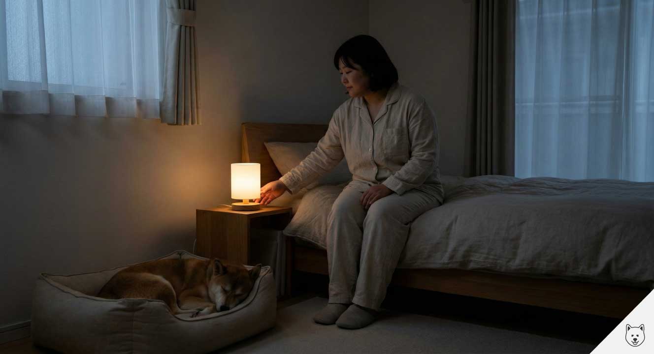 犬が寝る時に電気を消すメリットとホルモンの関係