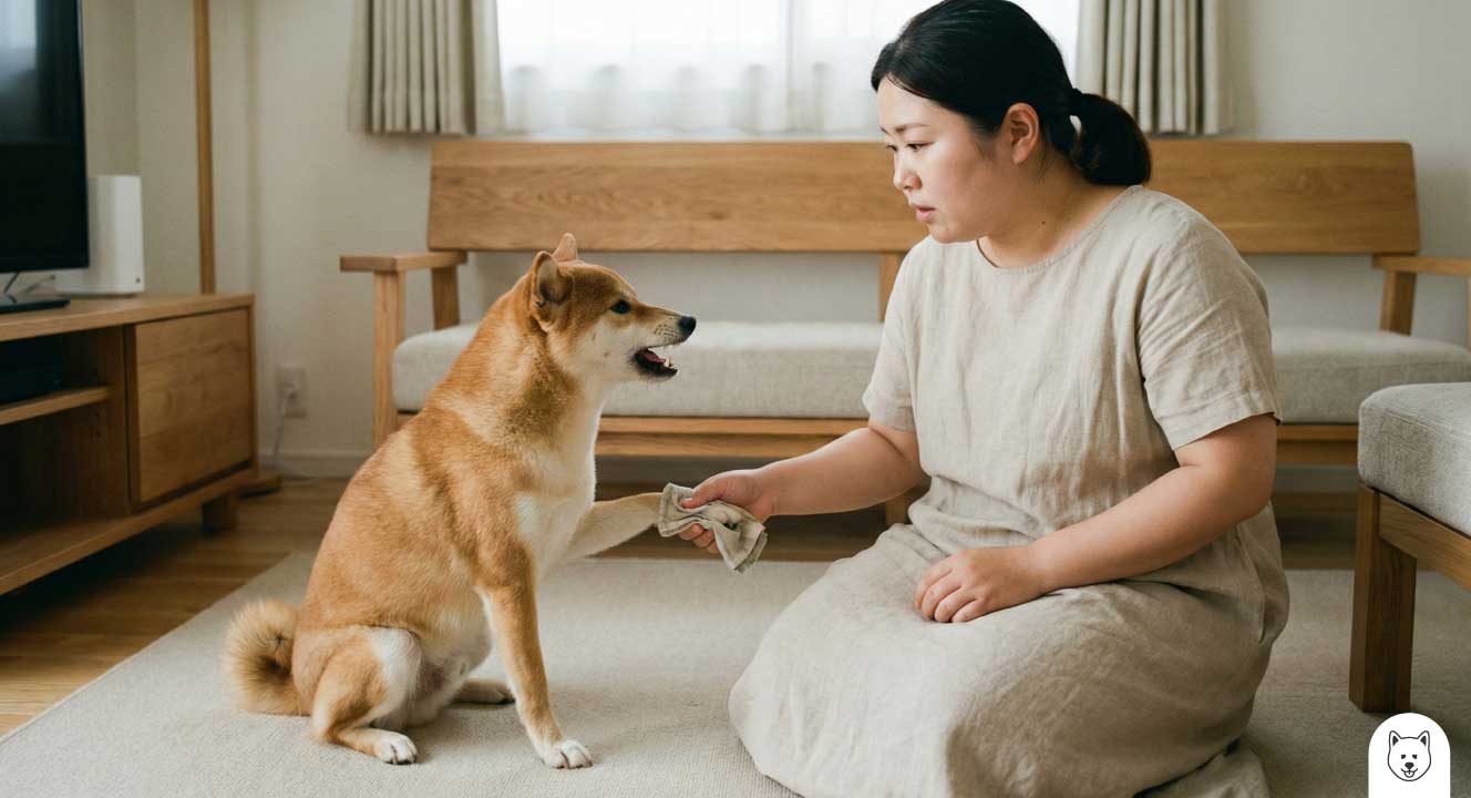 柴犬の空噛みの理由と警告のサイン