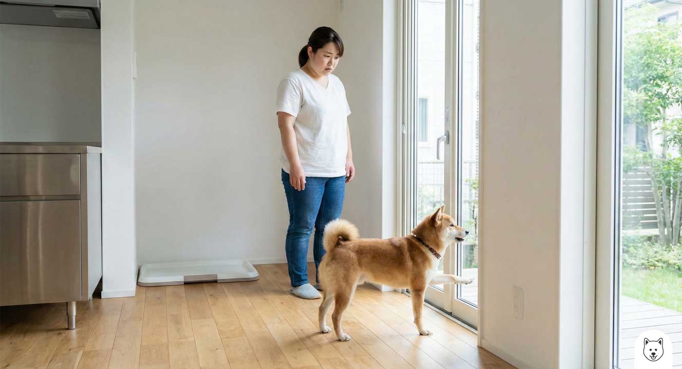 屋外排泄習慣を持つ柴犬がトイレを我慢する危険性