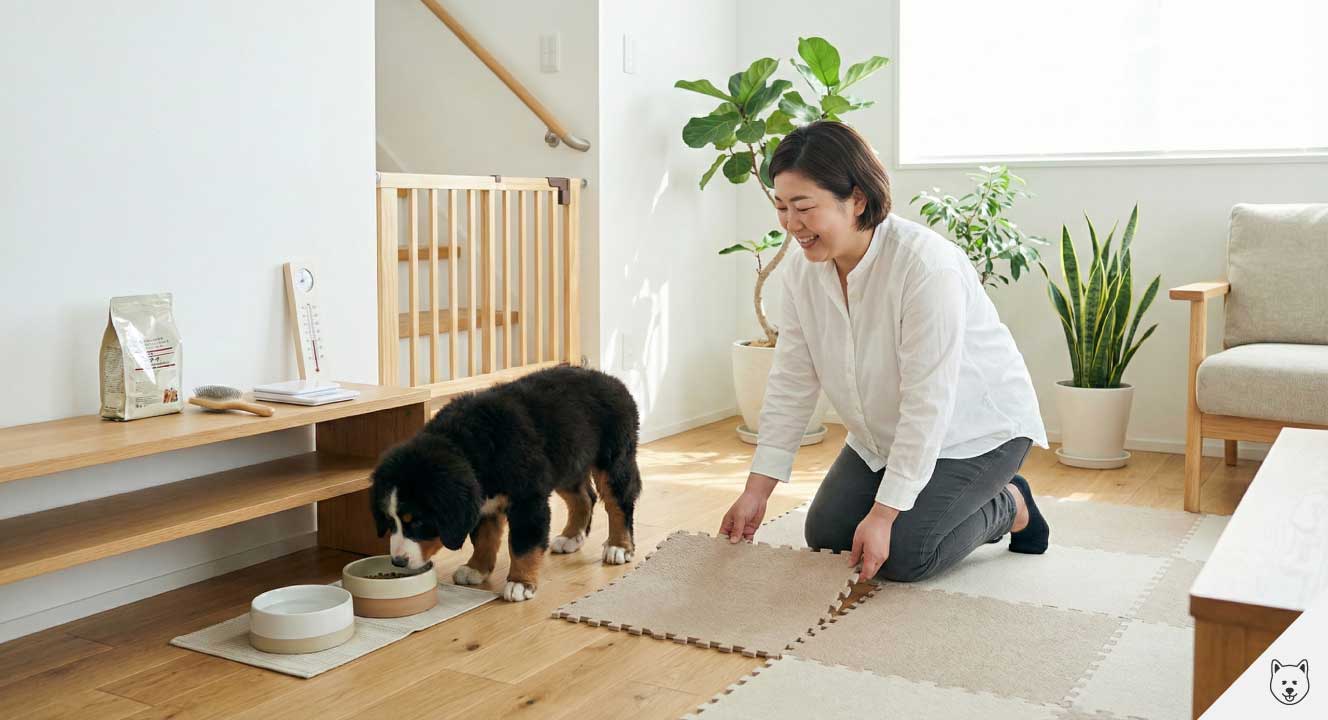 バーニーズマウンテンドッグの子犬が健康に暮らす準備