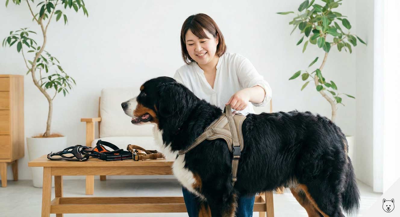大型犬の体を支えるハーネス選びと負担軽減