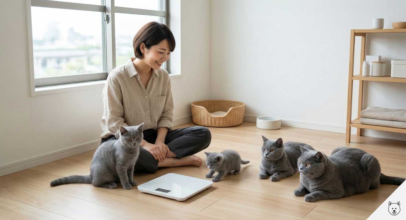 ブリティッシュショートヘアの月齢別の体重推移