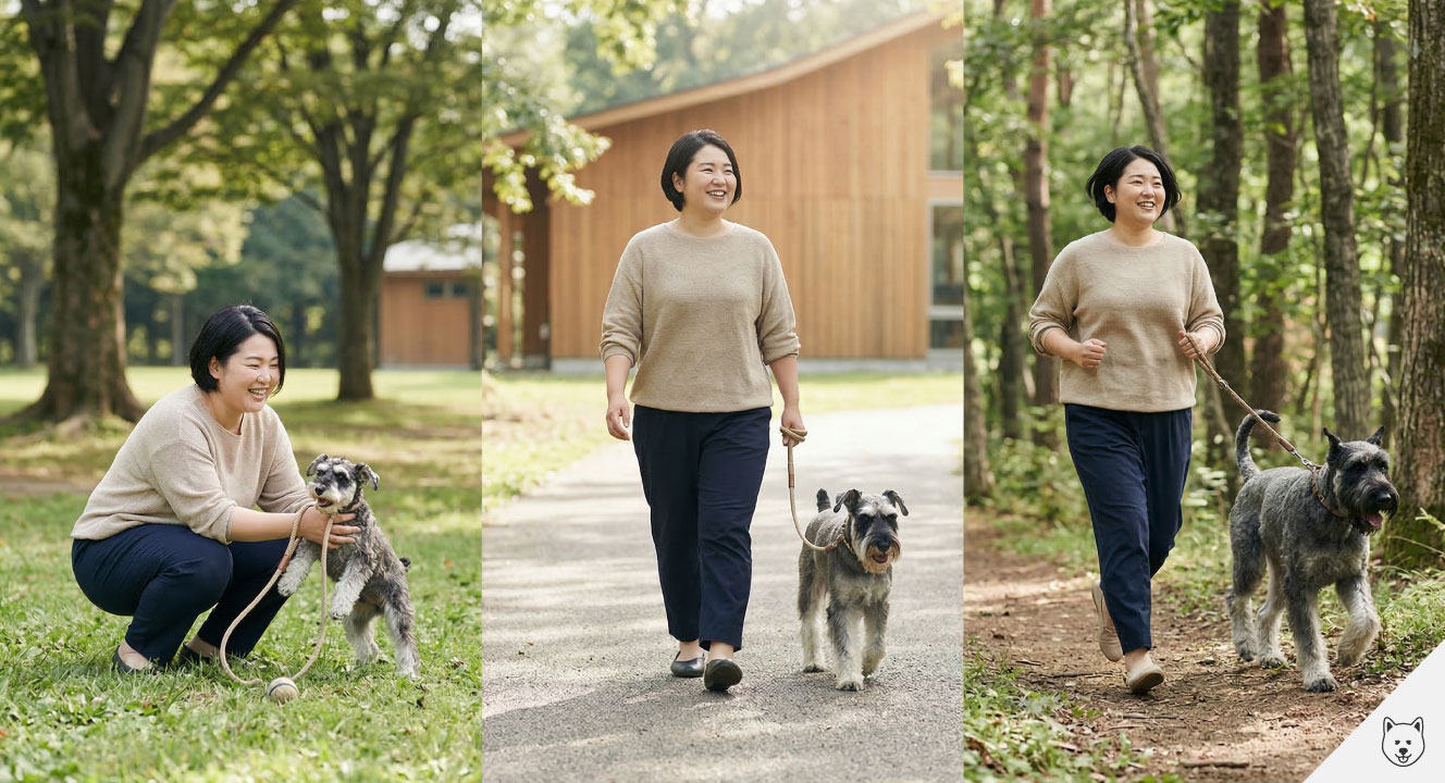シュナウザーの散歩時間と運動量の目安【サイズ別】