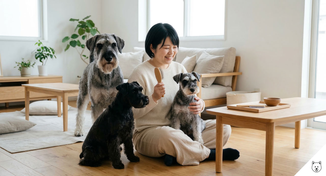 シュナウザーの毛は抜ける？サイズ別の育毛ケア完全ガイド