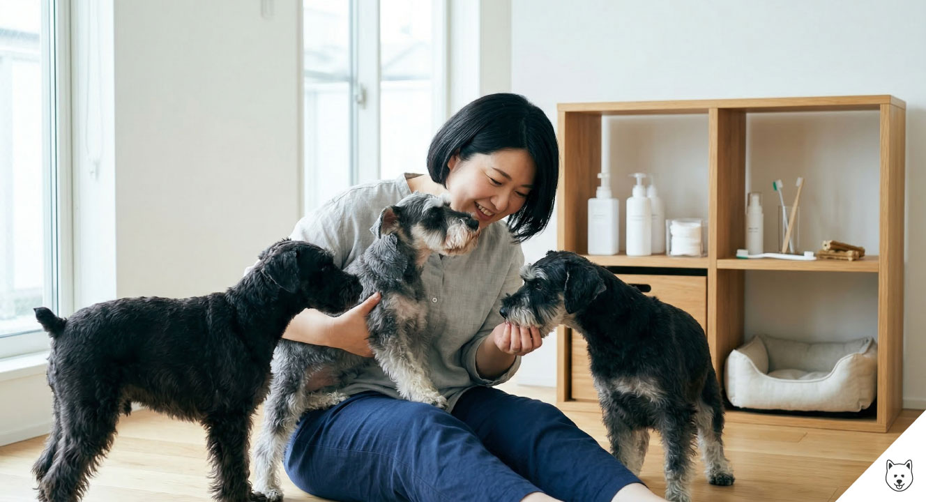 シュナウザーの匂いの原因と対策をサイズ別に解説