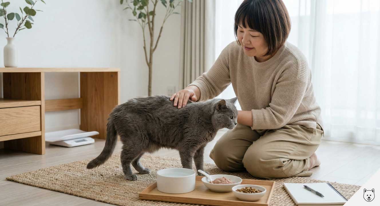 老猫の痩せと筋肉量の低下