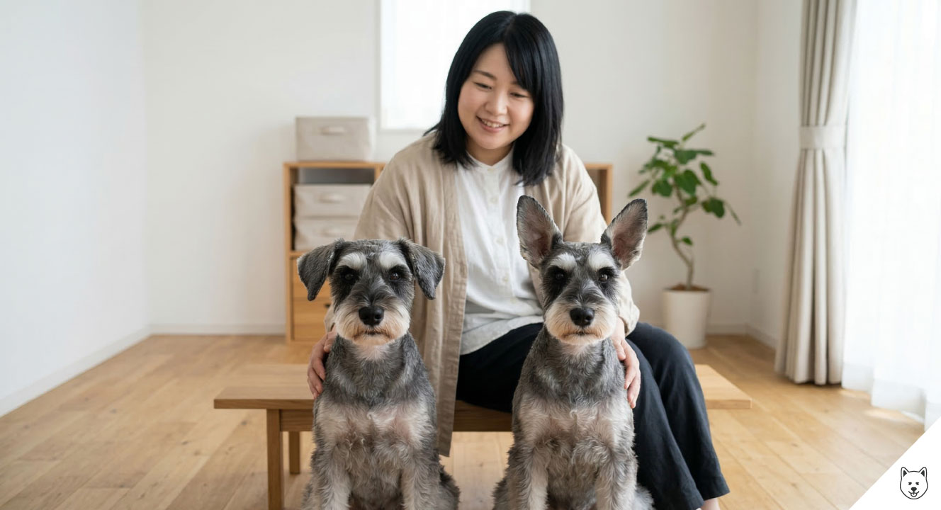 スタンダードシュナウザーの立ち耳と垂れ耳の違い