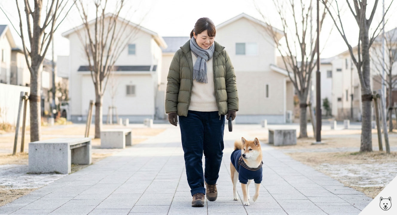 柴犬の冬の散歩での注意点と安全な歩き方