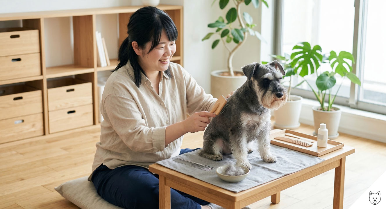 シュナウザーの毛が抜けるときのお手入れ方法