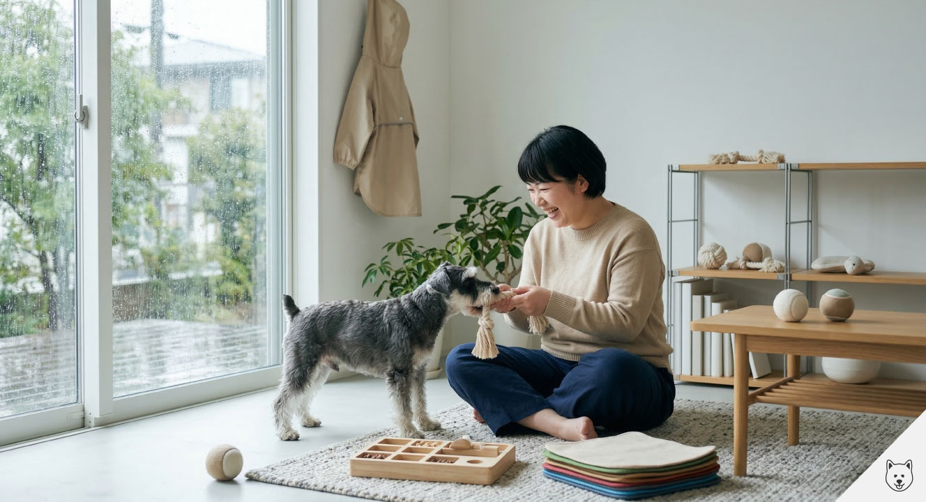 雨の日や悪天候時の散歩の代替方法