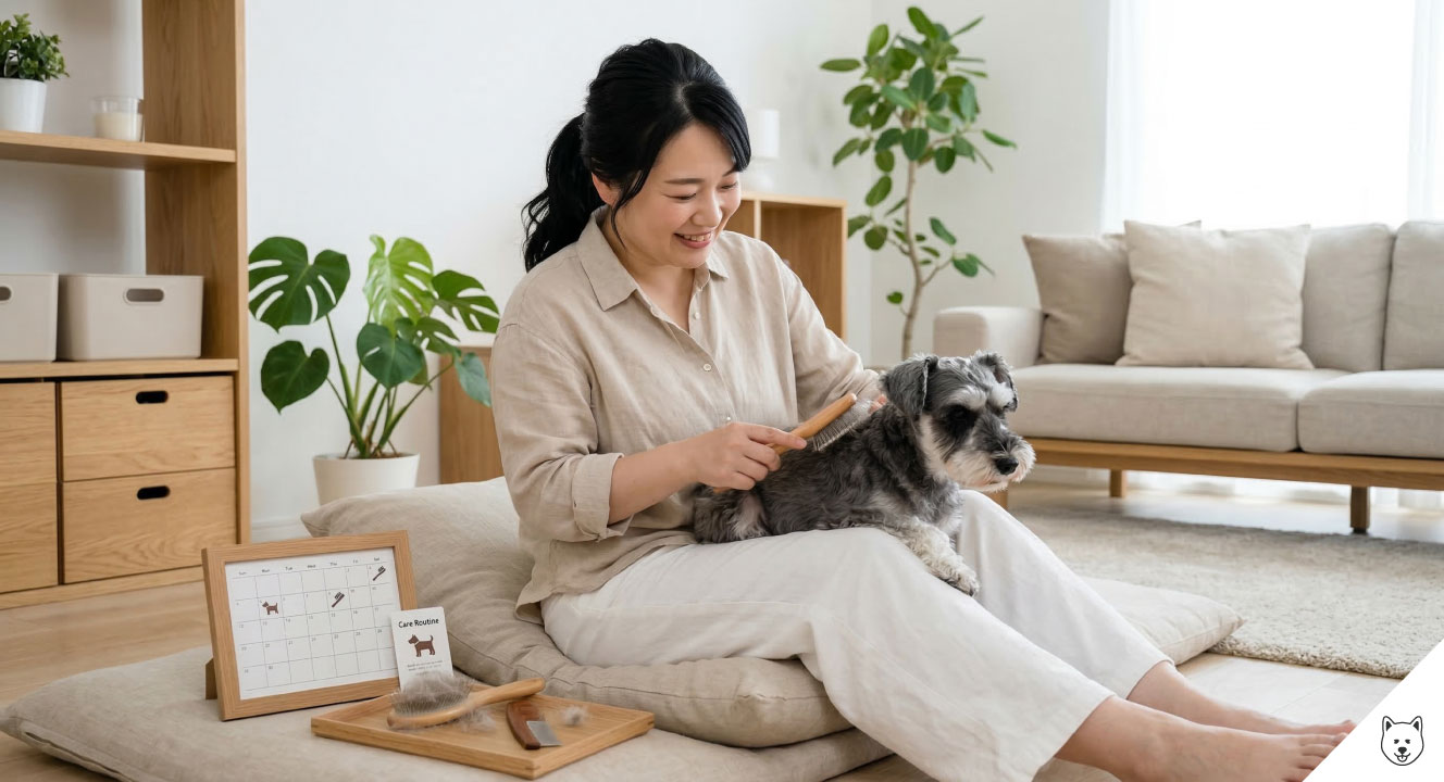 ミニチュアシュナウザーのブラッシングと頻度