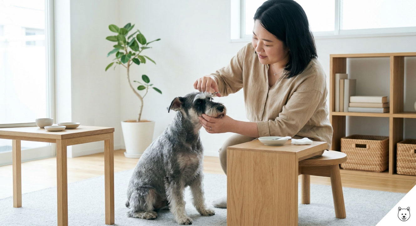 スタンダードシュナウザーのまつげケアと管理