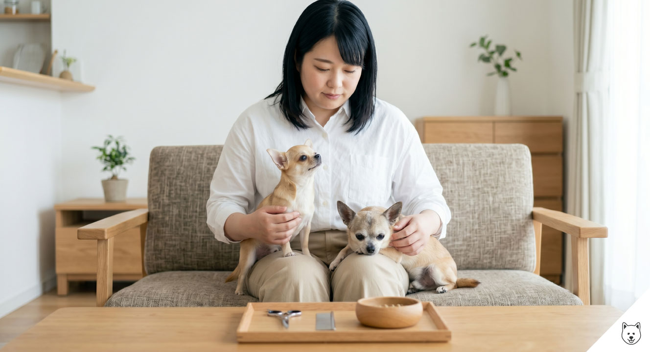 子犬とシニアのひげカット判断基準