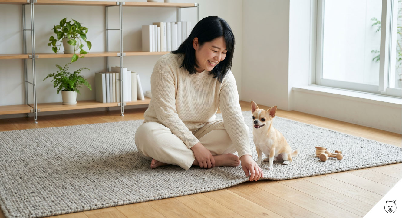 フローリング対策で関節を守るチワワの室内環境整備