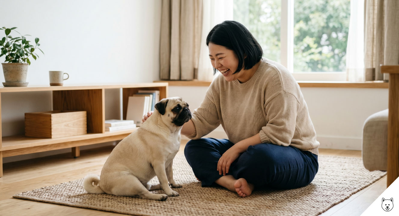 パグの座り方は大丈夫？理由と病気のサインを解説