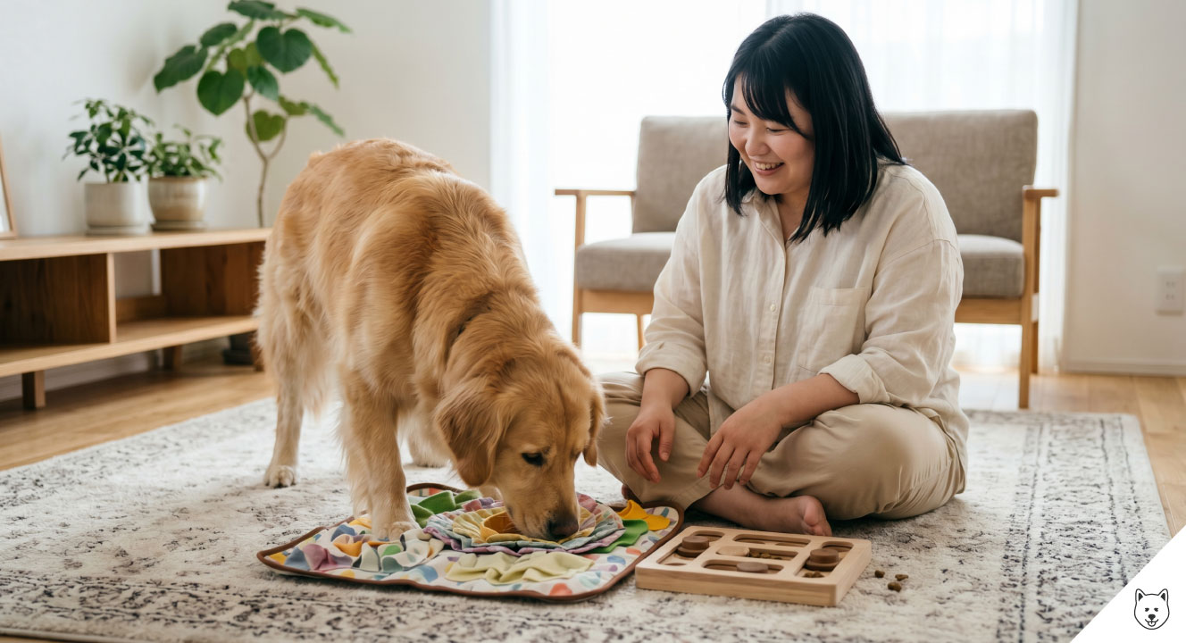 室内でできるノーズワークや知育玩具の活用