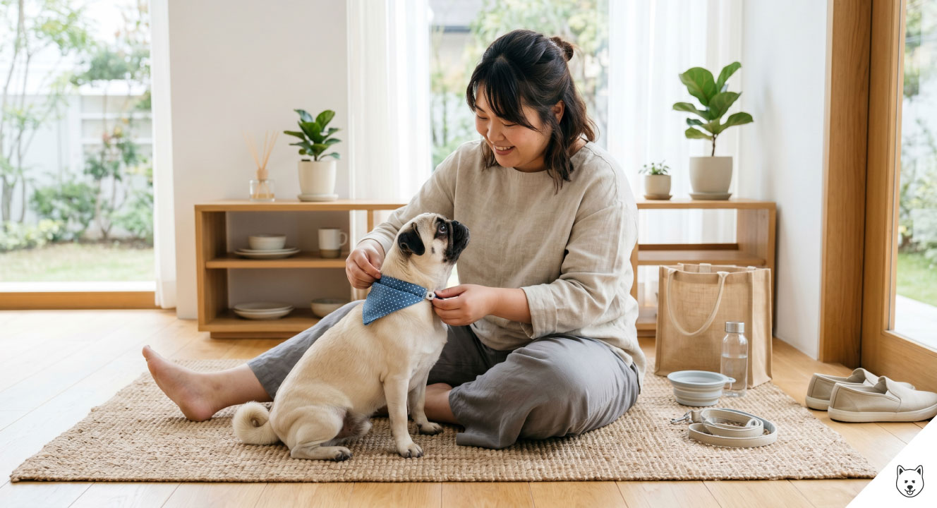 暑さに弱いパグの温度管理と散歩